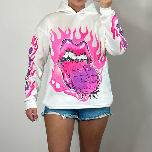 RAVEN Graffiti Hoodie - White