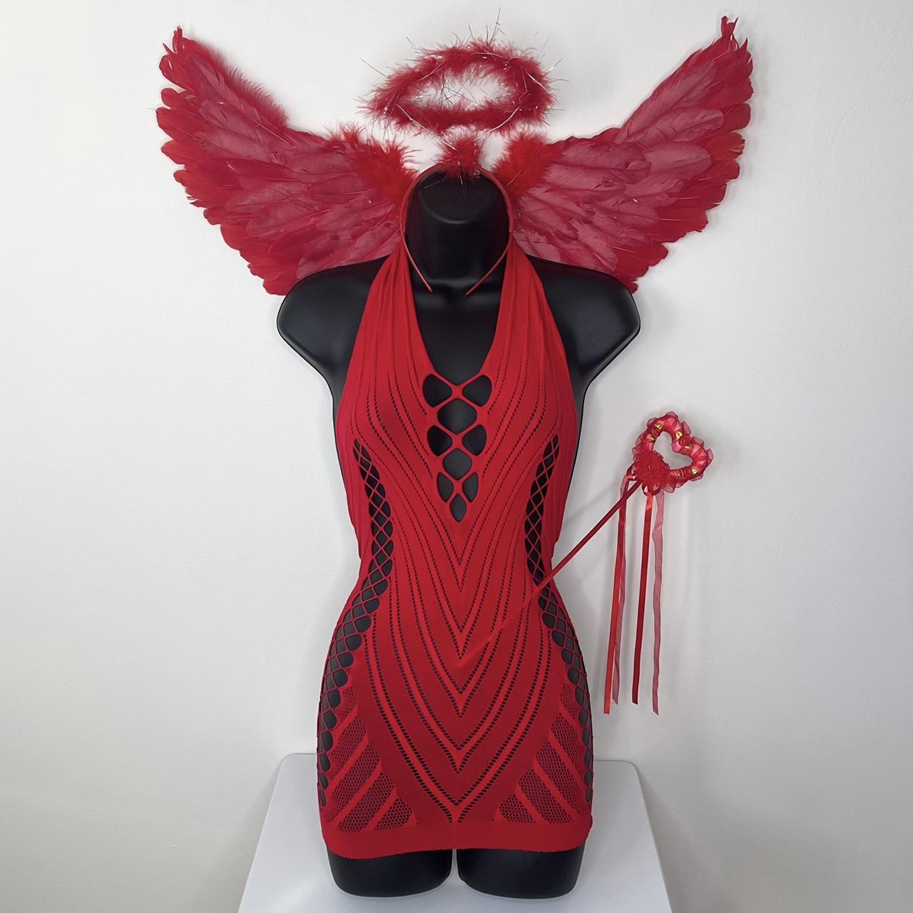 Angel Halloween Costume Halter Dress - Red