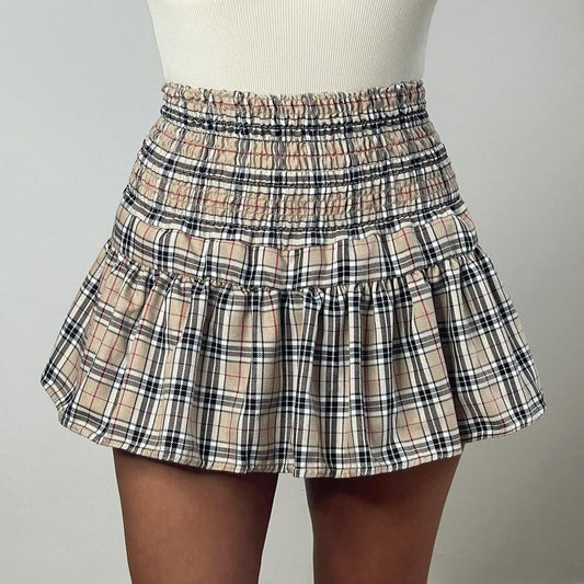 NOVA Check Rara Skirt - Beige