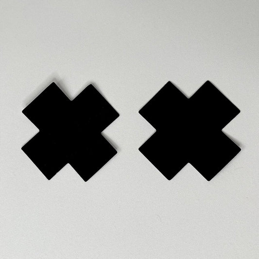 Black Cross Nipple Cover Stickers