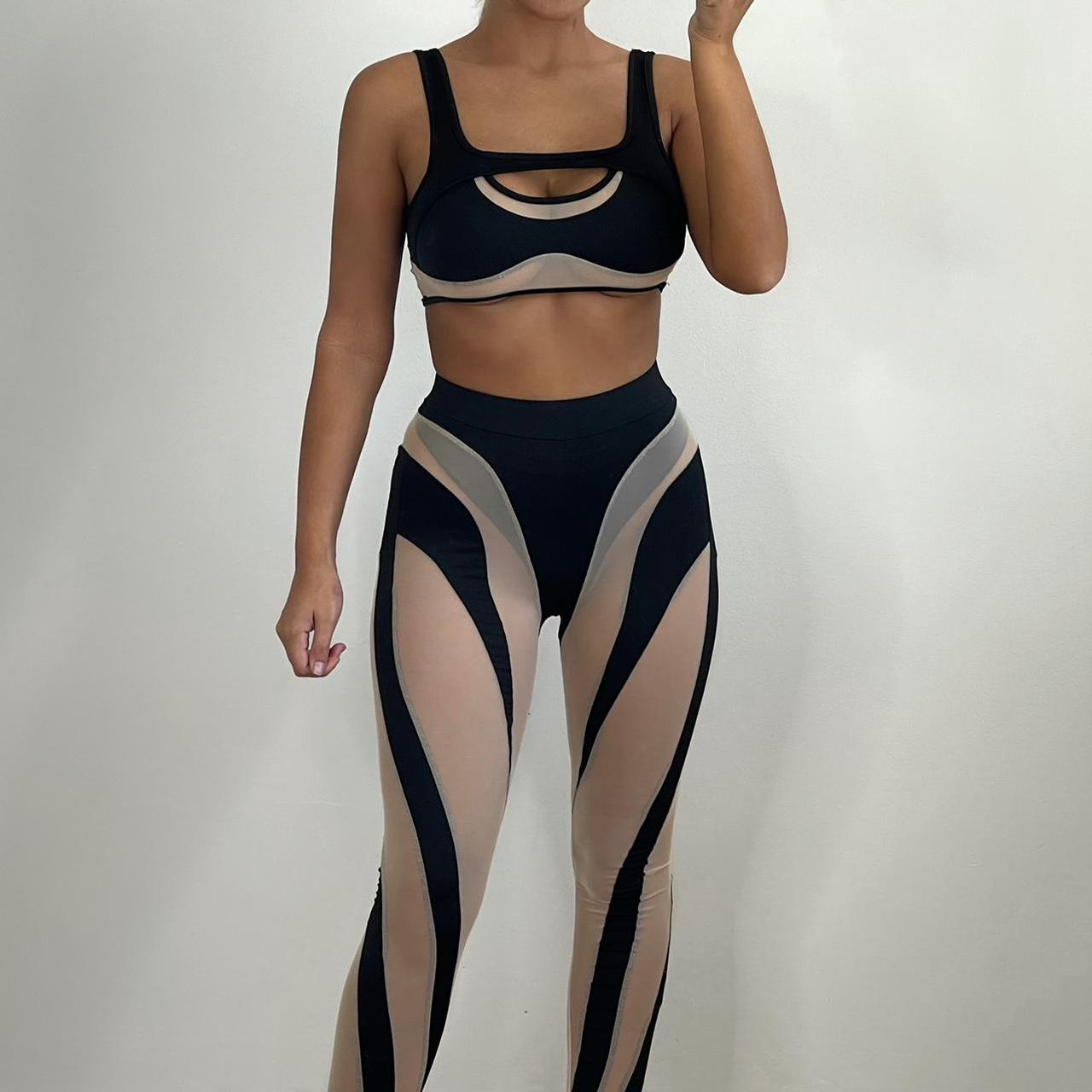 Mesh stripe leggings festival hotsell