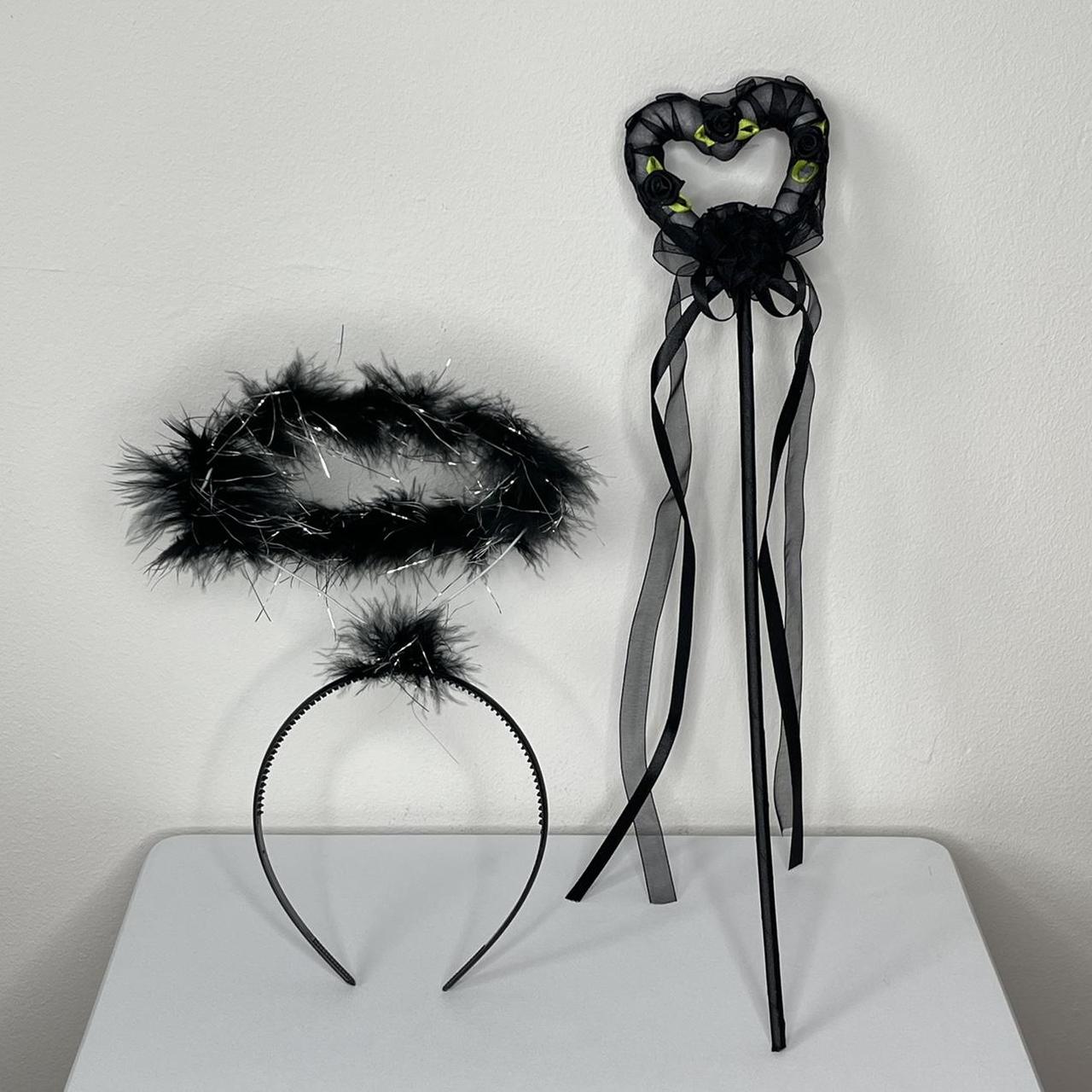 Angel Halo And Wand Set - Black