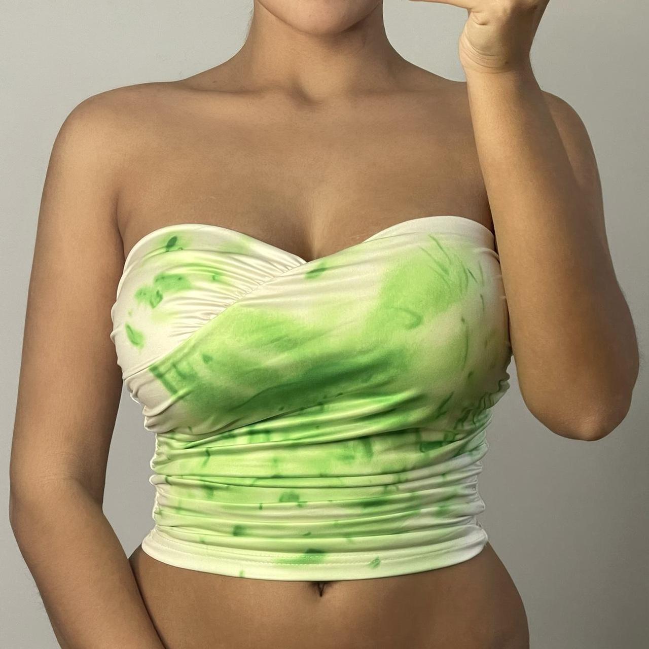 LANEY Tie Dye Bandeau Top - Green