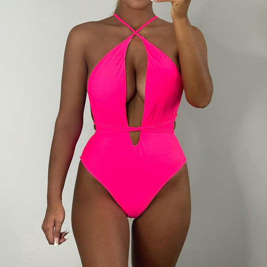 SIENNA Open Front Swimsuit - Pink