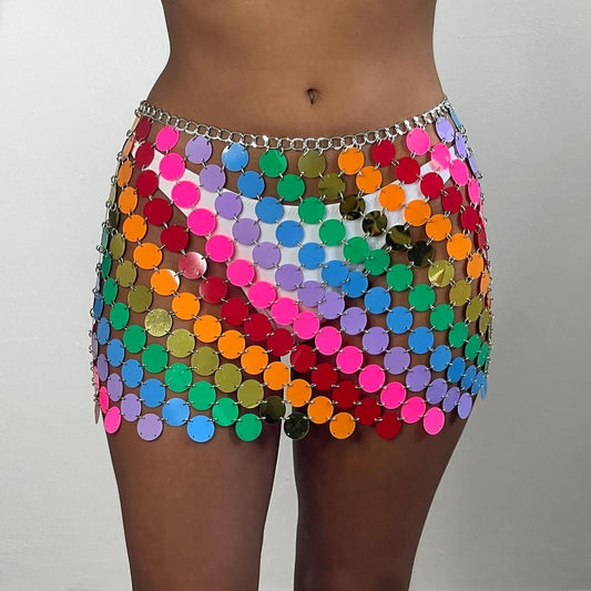 AMBER Rainbow chain skirt