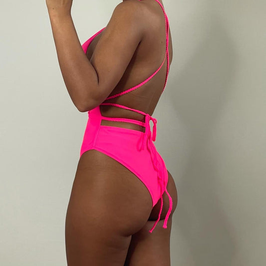 SIENNA Open Front Swimsuit - Pink