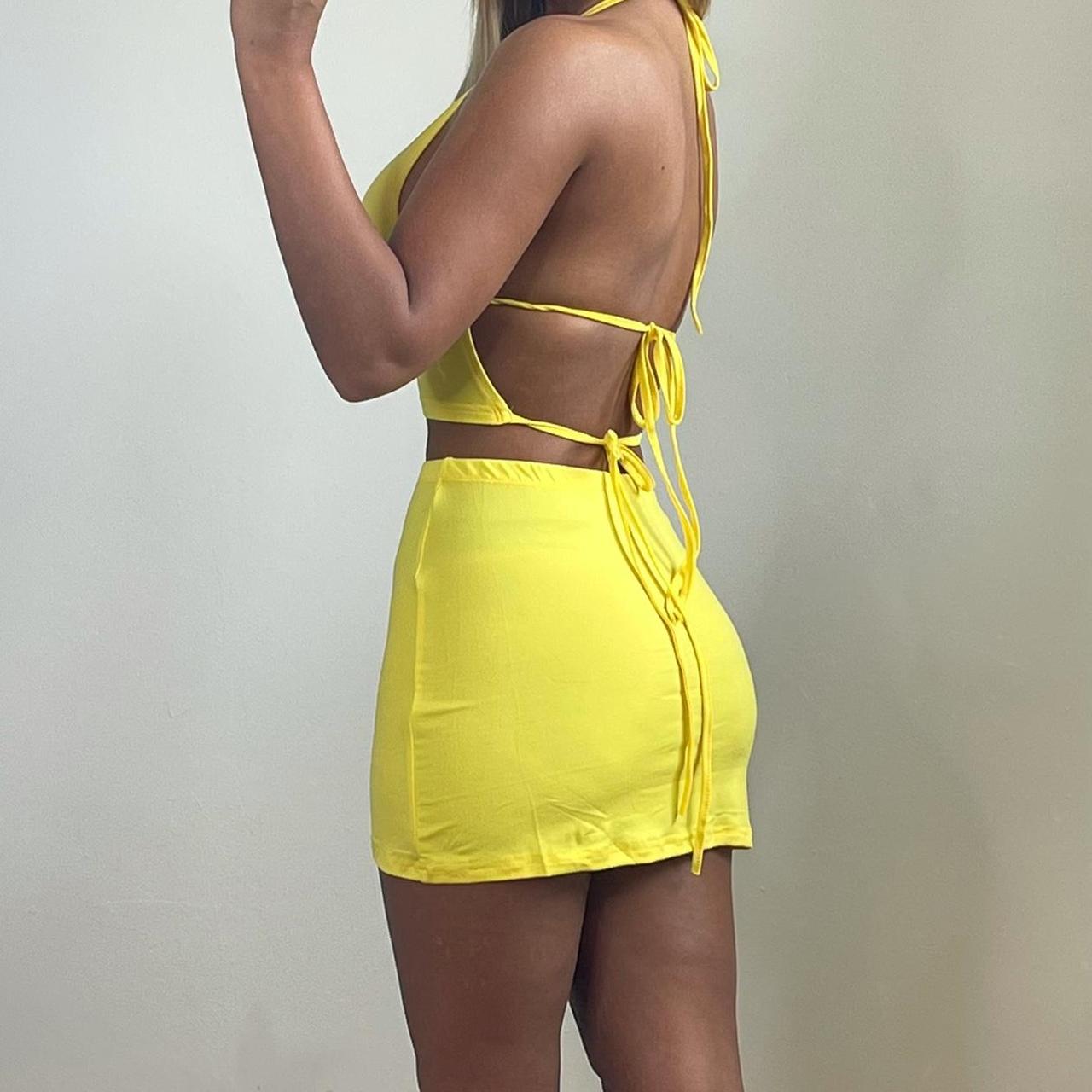 MELANIE Halter Top and Skirt Set - Yellow