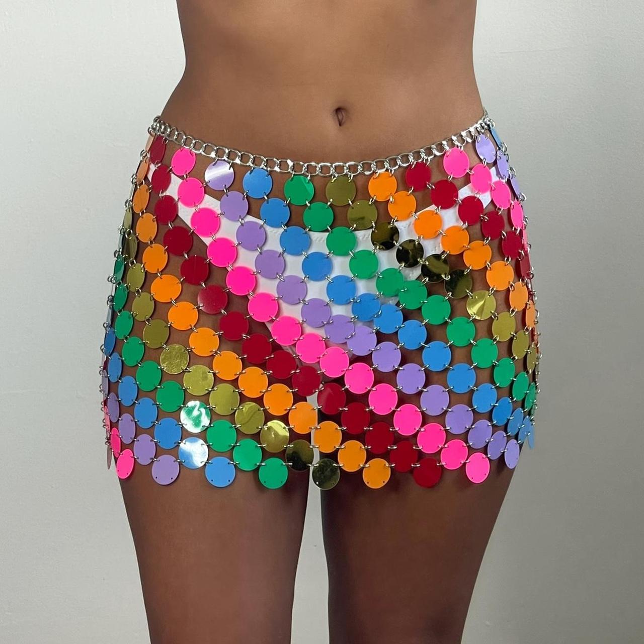 AMBER Rainbow chain skirt