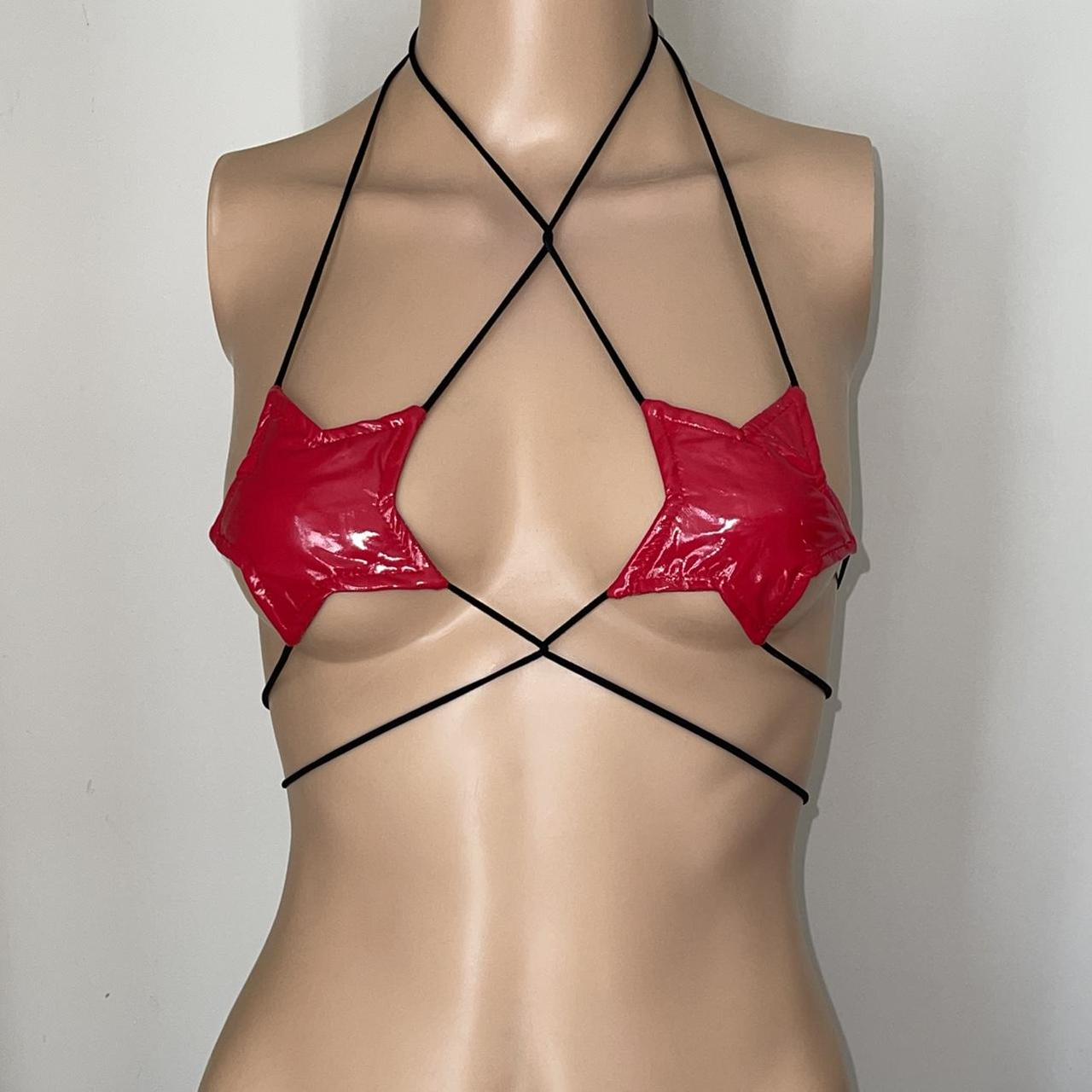 NANCY Star nipple covers - Red Wet Look