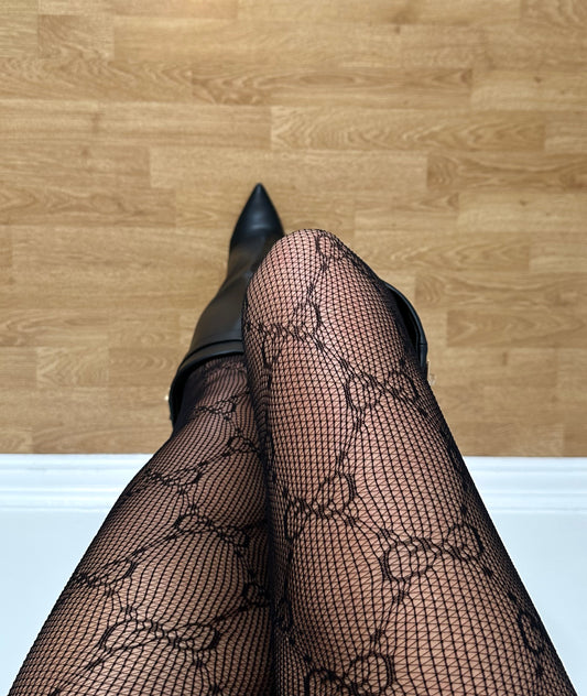 GG Fishnet Tights - Black